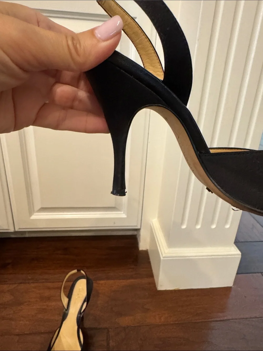 Cole Haan Black Open-Toe Slingback Heels with Neutral Insole